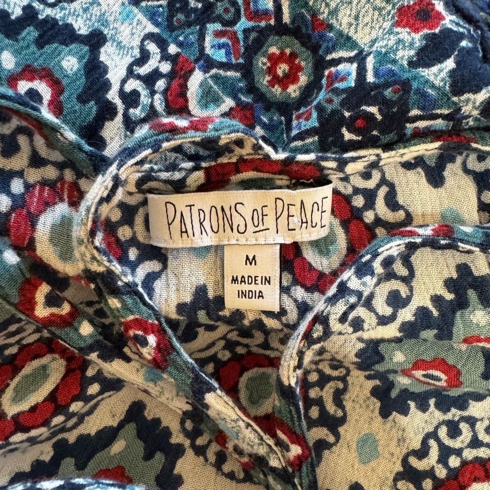 Patrons of Peace Anthropologie brand multi color lightweight open back top Med - Picture 3 of 4